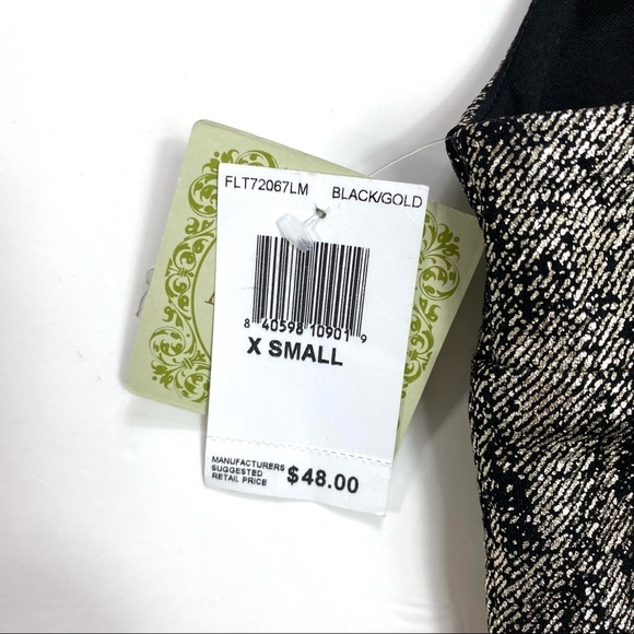 ALYTHEA Corset top In Metallic Gold Black New with Tag - Picture 6 of 8